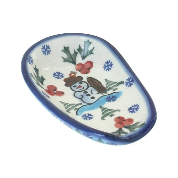 Blue Rose Polish Pottery Frosty Duo Small Spoon Rest