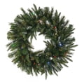 thumbnail image 1 of 30" Pre-Lit Battery Operated Mixed Pine Cashmere Christmas Wreath - Multi Lights, 1 of 2