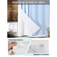 thumbnail image 3 of No Hook Cloth Fabric Shower Curtain with Snap in Liner, Blue White Stripe Waterproof Shower Curtains Set with See Through Top Window, Modern Minimalist Geometric Striped Bath Curtains Shower 60"x72", 3 of 6