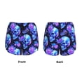 thumbnail image 3 of Fuzoiu cool crystal Skull flower Print Women's Athletic Shorts, Double-Layer Running Shorts with Pocket,Women's Workout Shorts for Yoga, Gym, and Workouts-Small, 3 of 7