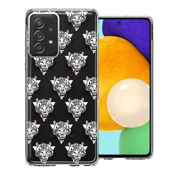 MUNDAZE For Samsung Galaxy A52 Fierce Tiger Polkadots Design Double Layer Phone Case Cover
