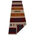 thumbnail image 4 of Rugsotic Carpets Eco-Friendly Woven Hand Woven Kilim Flat Weave Multicolor Contemporary Area Rug, 2'6''x12' Runner, Antimicrobial, 4 of 5