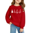 thumbnail image 4 of Petit Enfant Imprimé Filles Chandail à Manches Longues Col Rond avec Poche pour l'Hiver Tenue Décontractée de Vacances Chandail à Enfiler pour Enfants Chandails à Capuchon pour Enfants Chandail pour Tout-Petits Filles 4t Chandail Fille Fille N 4t Weara Rouge 6-7 Ans, 4 of 4