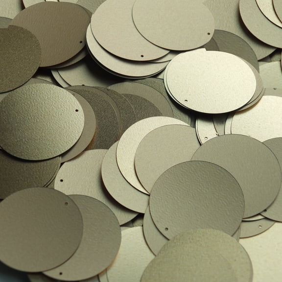 Gold Sequins 30mm Top Hole Matte Silk Frost Made in USA