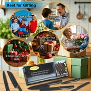Knife Set, McCook 12-Piece Granite Kitchen Knife Set, High Carbon German Stainless Steel Knives Set with Blade Guards, Non-stick Coating, Ultra Sharp, Dishwasher Safe