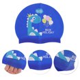 thumbnail image 3 of Unique Bargains 1 Pc Silicone Cartoon Dinosaur Swim Cap Dark Blue, 3 of 6