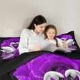 thumbnail image 5 of Manfei Couple Swan Bedding Comforter Set, Purple Flower Twin Comforter Sets, Romantic Valentine's Day Gifts Bedding Set, Super Cozy Room Decor Reversible 2 Pieces, 5 of 8