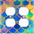 thumbnail image 3 of Metal Light Switch Plate Outlet Cover Mermaid Blue Yellow MER014, 3 of 13