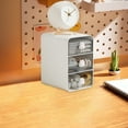 thumbnail image 6 of White Plastic Desktop Organizer Drawer | 3-Tier Student Stationery & Cosmetic Storage Cabinet | Dormitory Desk Drawer Shelf | 10.5x13x16.5cm Compact Size, 6 of 6