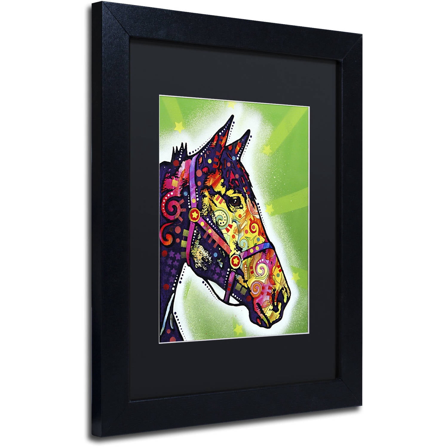 Trademark Fine Art "Horse II" Canvas Art by Dean Russo, Black Matte, Black Frame