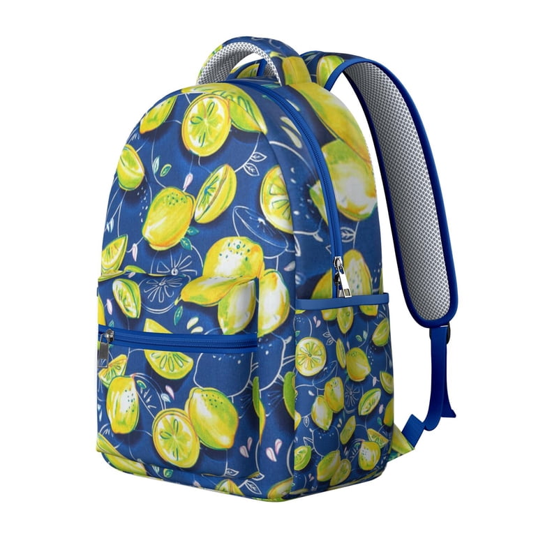 Lemon Print Backpack NEW Cute Lemon Retro Print Backpack - Ergonomic School Bag with  main image 4