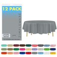 thumbnail image 1 of ZIMPLEWARE Premium Silver Plastic Table Cloth Disposable (12 Pack) Round Tablecloth (84in) Party Table Cloths Disposable, Perfect Table Cloth Round Cover for Any Table Up to 6 Feet, 1 of 4
