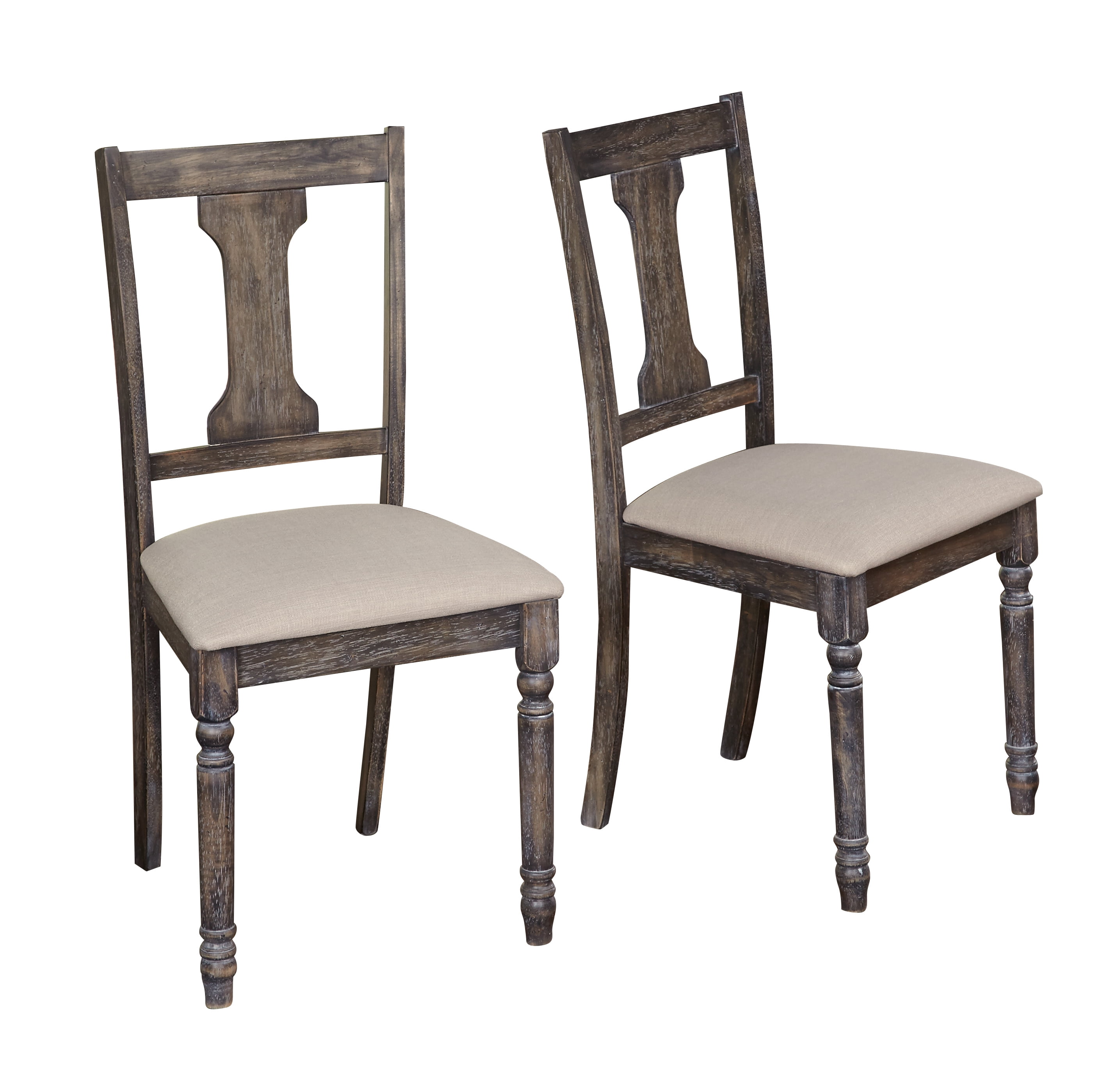 Burntwood Dining Chair, Set of 2, Weathered Grey