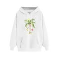 thumbnail image 5 of Fartey Christmas Hoodies for Women Trendy Xmas Graphic Pullover Tops Loose Casual Long Sleeve Drawstring Hooded Sweatshirts Fall Winter Fleece Pullover Tops with Pockets White S, 5 of 5