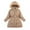 Khaki, variant on Girls Winter Fleece Coats Lined Warm Long Puffer Jackets Kids Windproof down Overcoats Outerwear