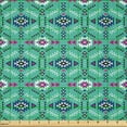 thumbnail image 2 of Ambesonne Guatemalan Fabric by the Yard Microfiber, Colombian Art, 10 Yards, Sea Green Magenta, 2 of 4