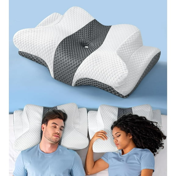 Sleep Doctor Approved Cervical Neck Pillow for Sleeping, Ergonomic Contour Side Sleeper Pillows for Adults, Cooling Orthopedic Pillow for Pain Relief Sup