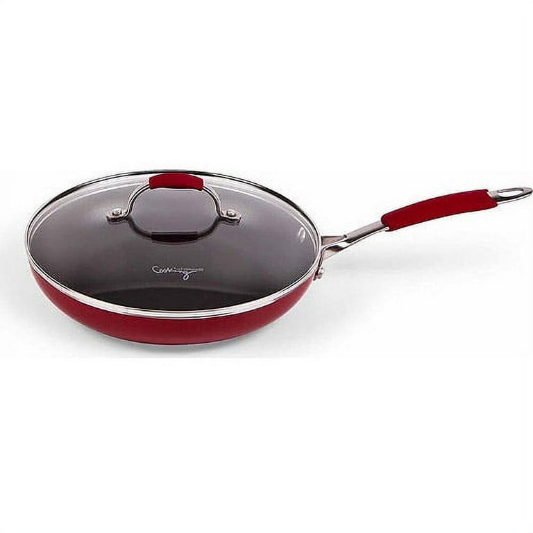 Cooking with Calphalon Enamel Nonstick 10 Piece Cookware Set, Red 