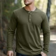 thumbnail image 2 of Men's Classic Cotton long Sleeve Henley Shirt 7 Colors, 2 of 7