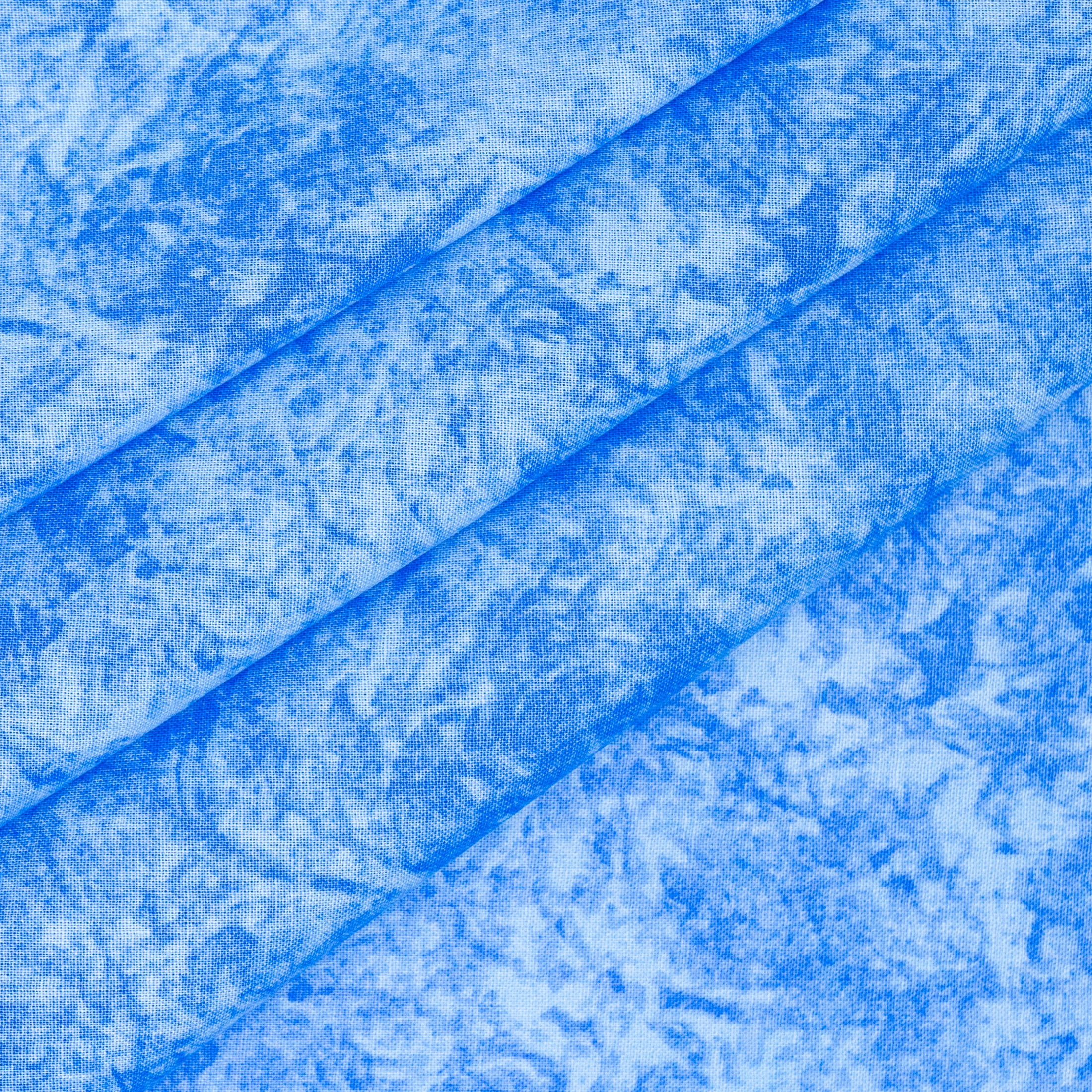 (2 pack) Waverly Inspirations 1 Yard Cut 100% Cotton Prints Fabric, Batik Blue, 44" Wide for Quilting & Sewing