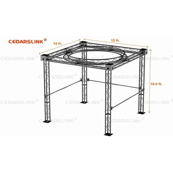 Trade Show Booth, Trusses DJ Stage 12' X 12' X 10' Metal Truss Triangle Trusses With Circular Truss Inside