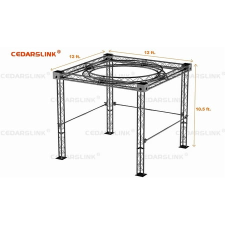 Trade Show Booth Trusses DJ Stage 12 X 12 X 10 Metal Truss Triangle Trusses With Circular Truss Inside