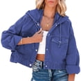 thumbnail image 3 of Chaqueta con capucha de moda NikouMX para mujer con cordón hombros caídos S, 3 of 6