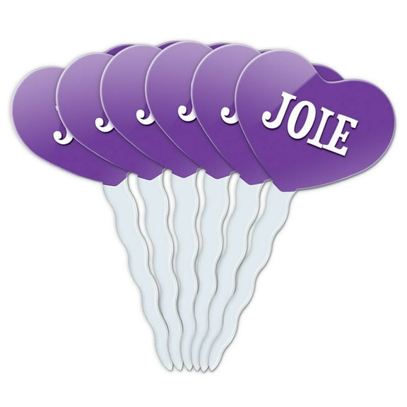 Joie Heart Love Cupcake Picks Toppers - Set of 6