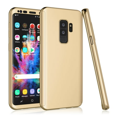 Samsung Galaxy S9 / S9 Plus / S9+ Case, Tekcoo [T360] [Gold] Ultra Thin Full Body Coverage Protection Hard Slim Hybrid Cover Shell For Samsung Galaxy S9 5.8" / S9 6.2" 2018