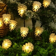 Solar Pinecone String Lights | Solar Powered Outdoor Decorative Lights with 8 Lighting Modes | Weather Resistant Plastic Pinecone Shaped Fairy Lights for Garden Patio Holiday Party Decorations