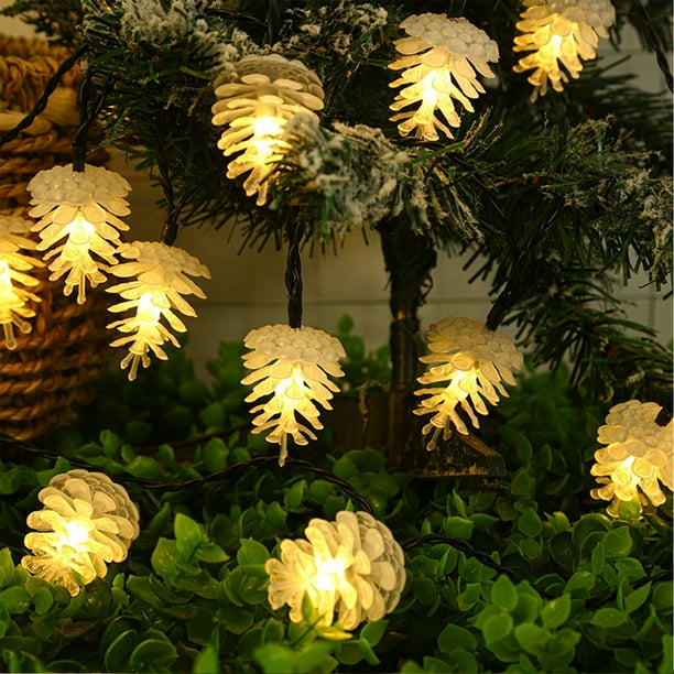 RKSTN christmas deals Led Pinecone Light String Solar Eight Function Flashing Pinecone Modeling Atmospheres String Lights Holiday Decoration