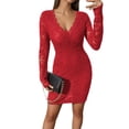 thumbnail image 7 of QHFBli Women's Lace Mini Dress 2025 Fall Long Sleeve Sweetheart Neckline Bow Tie Backless A Line Short Going Out Dresses, 7 of 7