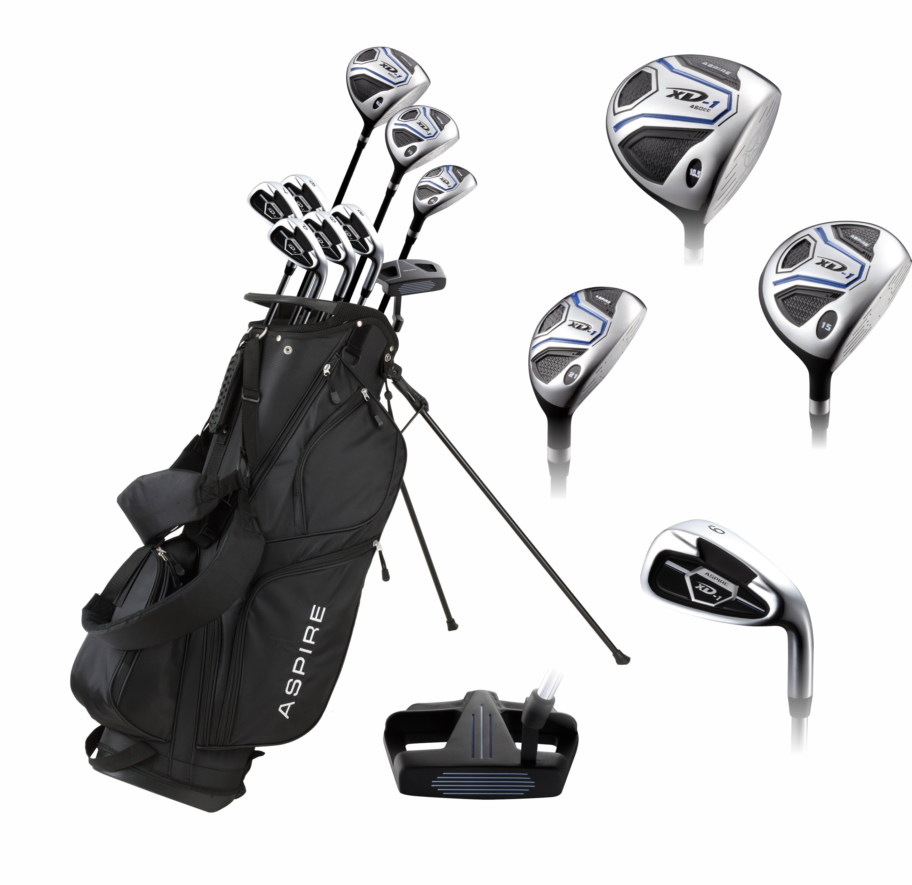 Aspire XD1 Mens Complete Golf Clubs Package Set Right & Left Hand