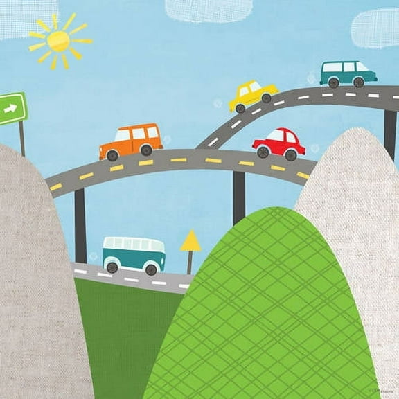 Oopsy Daisy's Cars on the Move Canvas Wall Art, Size 10x10