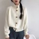thumbnail image 3 of Cárdigan gris de cuello alto Rimocy para mujer, suéter de punto de manga larga estilo coreano para mujer, suéter de punto con botones de color liso Harajuku para mujer, 3 of 5