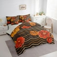 thumbnail image 3 of Feelyou Retro Cherry Blossoms Twin Bedding Sets 7-Piece, Tokyo Flower Floral Bedding Comforter Set, Fashion Stripes Waves Reversible Sheet Sets, Ultra Soft Bedroom Decor, 3 of 8