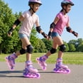 thumbnail image 2 of Babyjoy Patins en Ligne pour Enfants, Patins à Roulettes Légers Réglables à 4 Tailles avec Roues Lumineuses Violet, 2 of 10