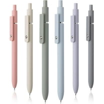 Mr. Pen- Retractable Gel Pens, 6 Pack, Morandi Barrels, Black Gel Pens, Fast Dry, Gel Pens Fine Point 0.5m