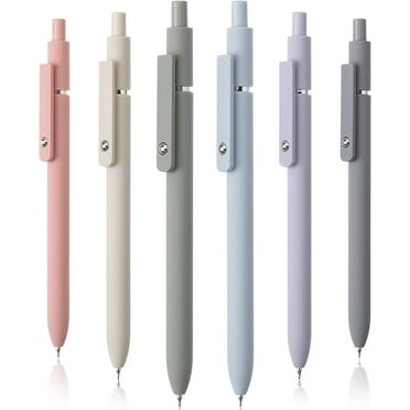 Mr. Pen- Retractable Gel Pens, 6 Pack, Morandi Barrels, Black Gel Pens, Fast Dry, Gel Pens Fine Point 0.5m