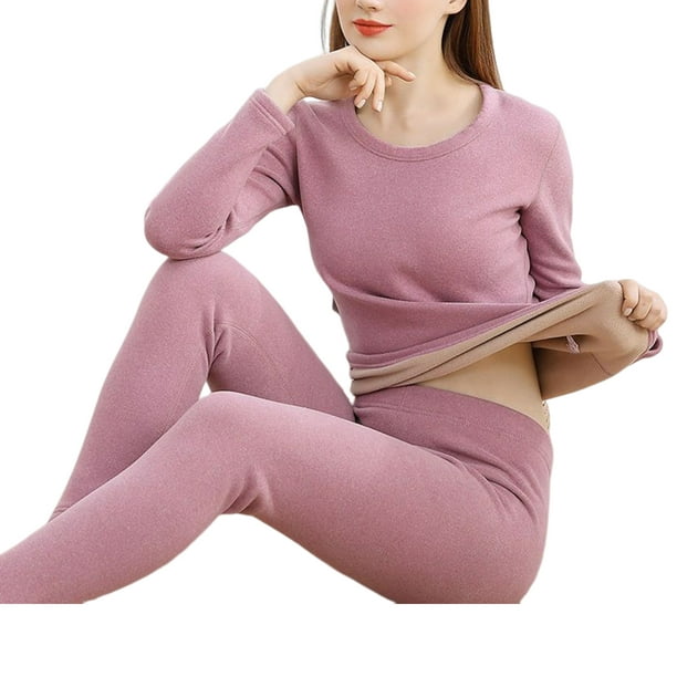 Men's Thermal Underwear, Women's Thermal Underwear, Thickened and Fleece  Thermal Suits for Women, Slim Fit Autumn Clothes and Long Pants (Purple