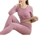 thumbnail image 1 of Jumpingount Ropa interior térmica para mujer, medias de lana de cordero para invierno, prendas íntimas elásticas calentadas para clima frío, ropa Pijama Púrpura/Conjunto/XL Jumpingount AP013086-06B, 1 of 6