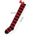 thumbnail image 2 of Milue Women Holiday Thigh High Long Socks Party 3D Bowknot Striped Stockings Hosiery, 2 of 21