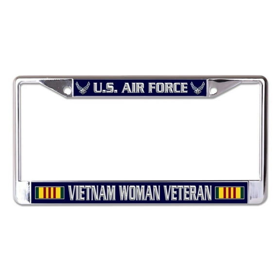 U.S. Air Force Vietnam Woman Veteran Chrome License Plate Frame