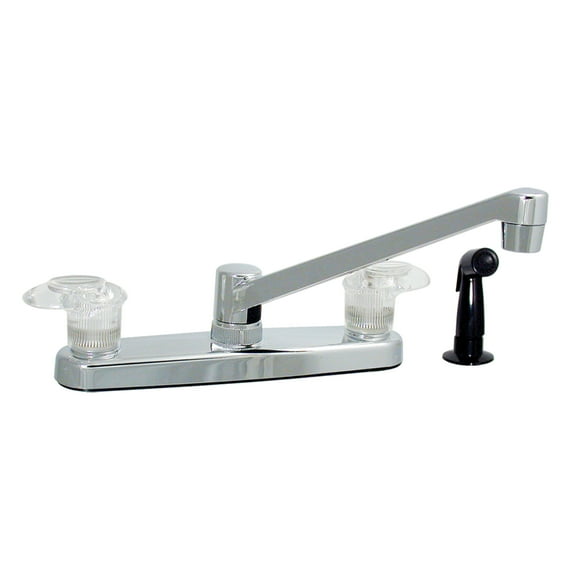 Valterra PF221361 Catalina Two-Handle 8" Kitchen Faucet with 8" Standard Spout and Side Spray - Chrome