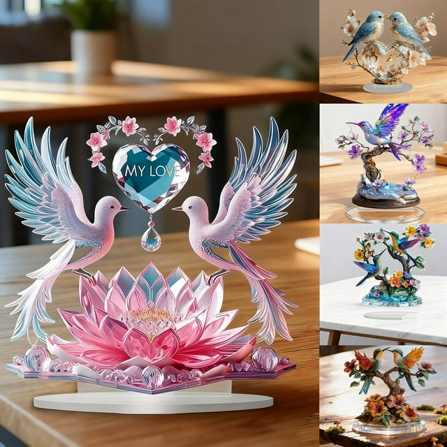 Exquisita Decoración Floral Acrílica | Elegantes Adornos para El Hogar o La Oficina | Belleza Duradera | Regalo Versátil | Fácil de Limpiar | 1 Unidad Decorativa