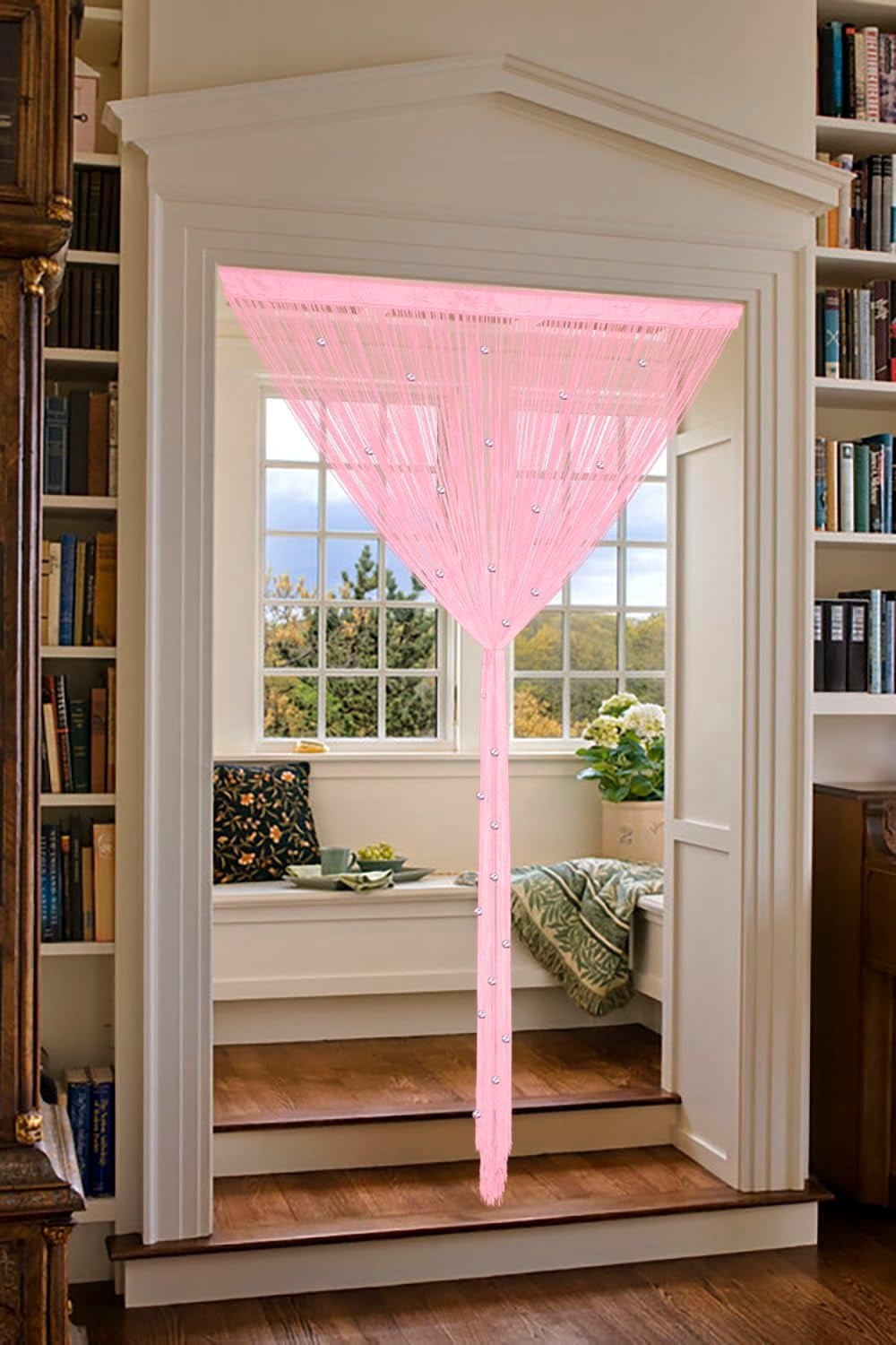UniVerse Beaded Curtain Beaded Curtains for Doorways Crystals Suitable for Interior Decoration and Partitions Hippy Closet Curtains (Pink, 39"x79")