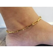 OC JEWELRY 14K. Yellow Gold Dainty Ankle Bracelets for Women 9.0"