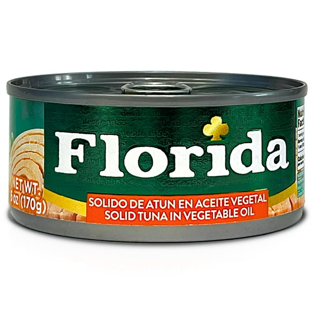 Florida Solido de Atun En Aceite Vegetal Peruvian Solid Tuna In Vegetable Oil Can 6 oz
