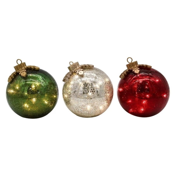 Naiovety Juego de 3 lámparas LED con pilas, impresionantes luces, 3 adornos de encantadores que se iluminan y funcionan de maravilla. Kits de decoración para fiestas