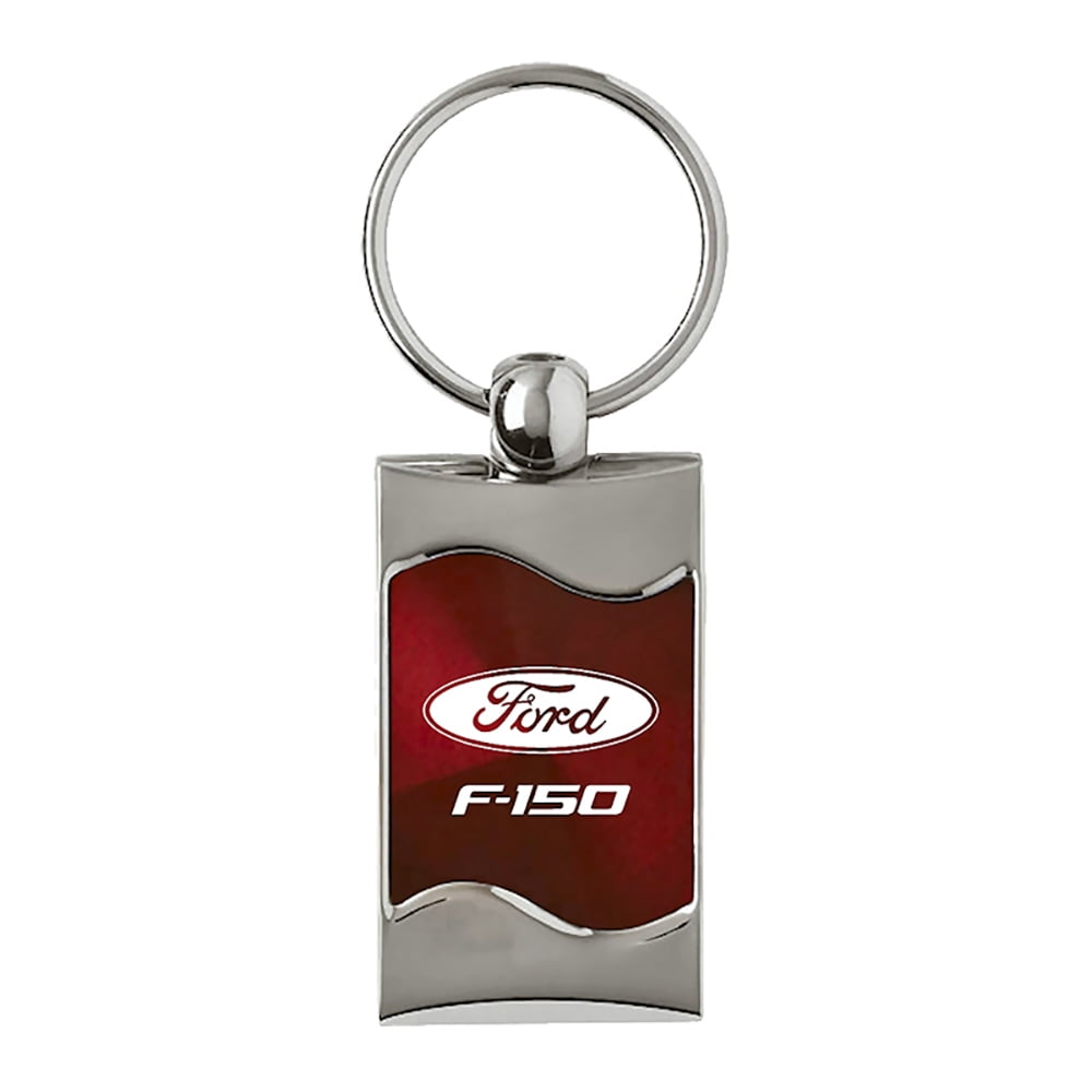Ford Red Aluminum Metal Oval F150 Logo Key Chain Fob Chrome Ring Ford Red Aluminum Metal Oval F150 Logo Key Chain Fob Chrome Ring